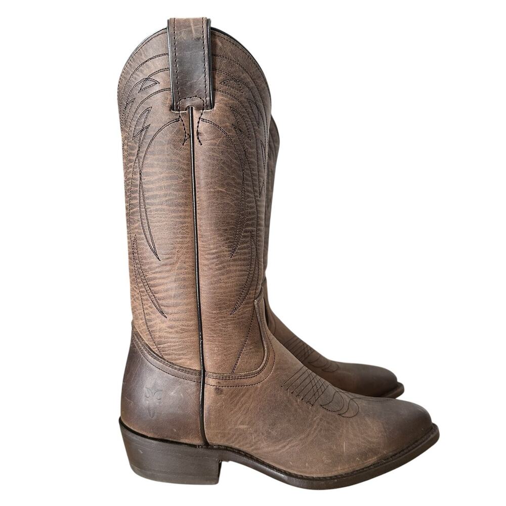Frye Vintage Billy Smoke Gray Brown Western Mid Calf Cowgirl Boots Size 7 - Picture 3 of 11
